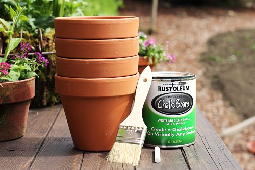 Teacher Appreciation Gift Idea: Chalkboard Painted Herb Pots