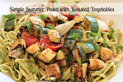 Easy Pasta Recipes – Simple Summer Pasta with Roasted Vegetables