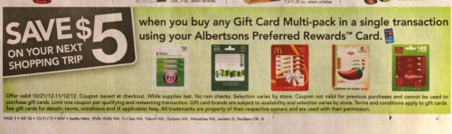 Albertsons – Buy $30 in iTunes Gift Cards Get a $5 Store Coupon!