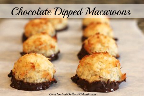 25 Days of Christmas Cookies – Chocolate Dipped Macaroons
