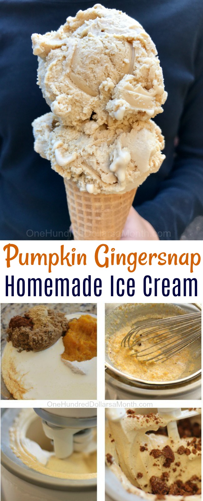 Thanksgiving Dessert Recipes – Pumpkin Gingersnap Ice Cream