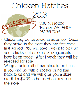 Garden Sphere | Tacoma, Washington – Reserve Your Chicks Now!