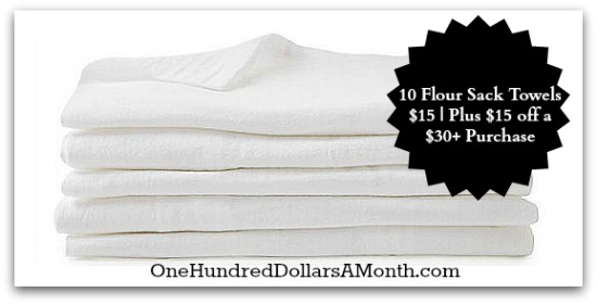 {Gone} 10 Flour Sack Towels $15 | Plus $15 off a $30+ Purchase