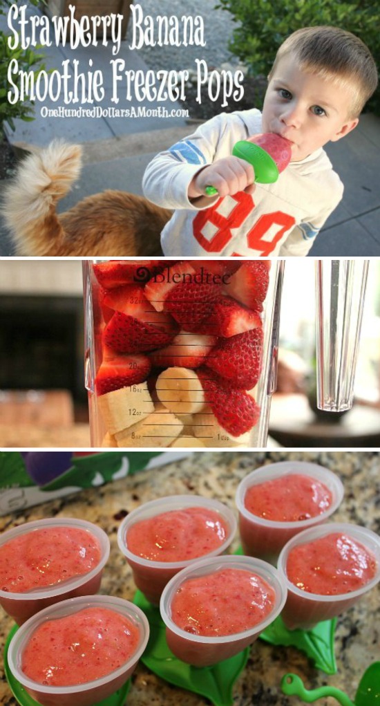 Strawberry Banana Smoothie Freezer Pops Recipe