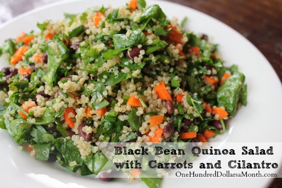 Vegan Recipe – Black Bean Quinoa Salad with Carrots and Cilantro