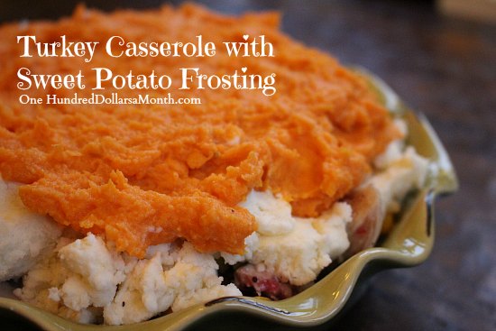 Thanksgiving Leftover Recipes – Turkey Casserole with Sweet Potato Frosting