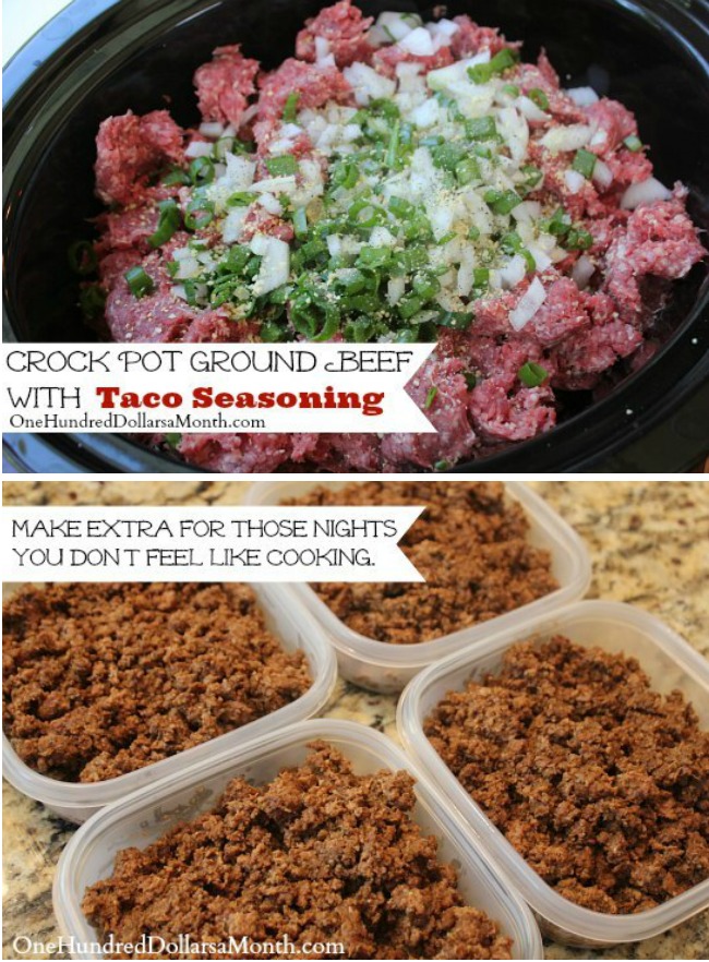Crock Pot Ground Beef w/ Taco Seasoning