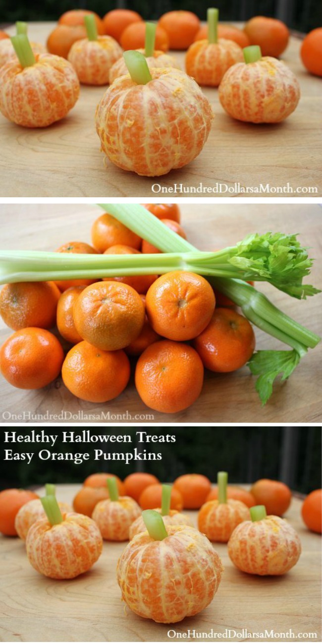 Healthy Halloween Treats: Easy Orange Pumpkins