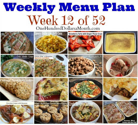 Weekly Meal Plan – Menu Plan Ideas Week 12 of 52