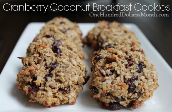 Cranberry Coconut Breakfast Cookies