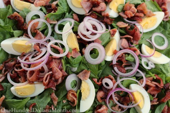 Spinach Salad w/ Bacon Dijon Dressing