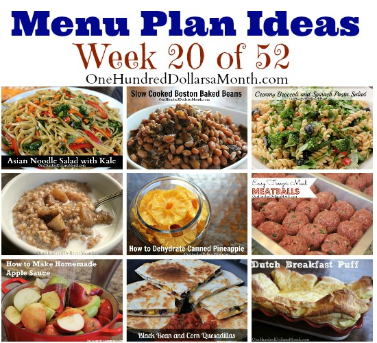 Weekly Meal Plan – Menu Plan Ideas Week 20 of 52