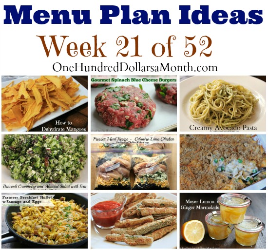 Weekly Meal Plan – Menu Plan Ideas Week 21 of 52
