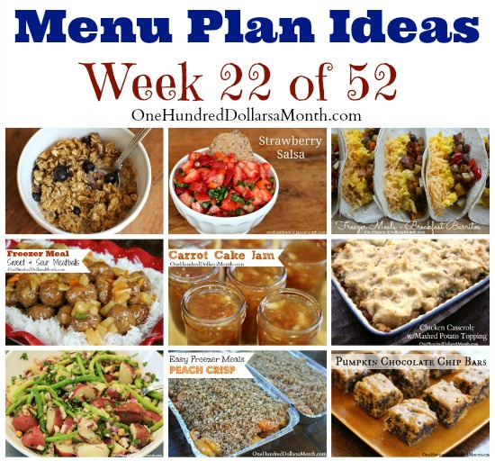 Weekly Meal Plan – Menu Plan Ideas Week 22 of 52