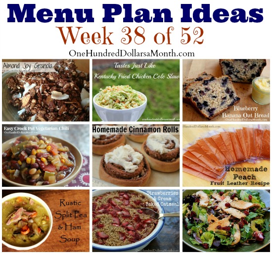 Weekly Meal Plan – Menu Plan Ideas Week 38 of 52