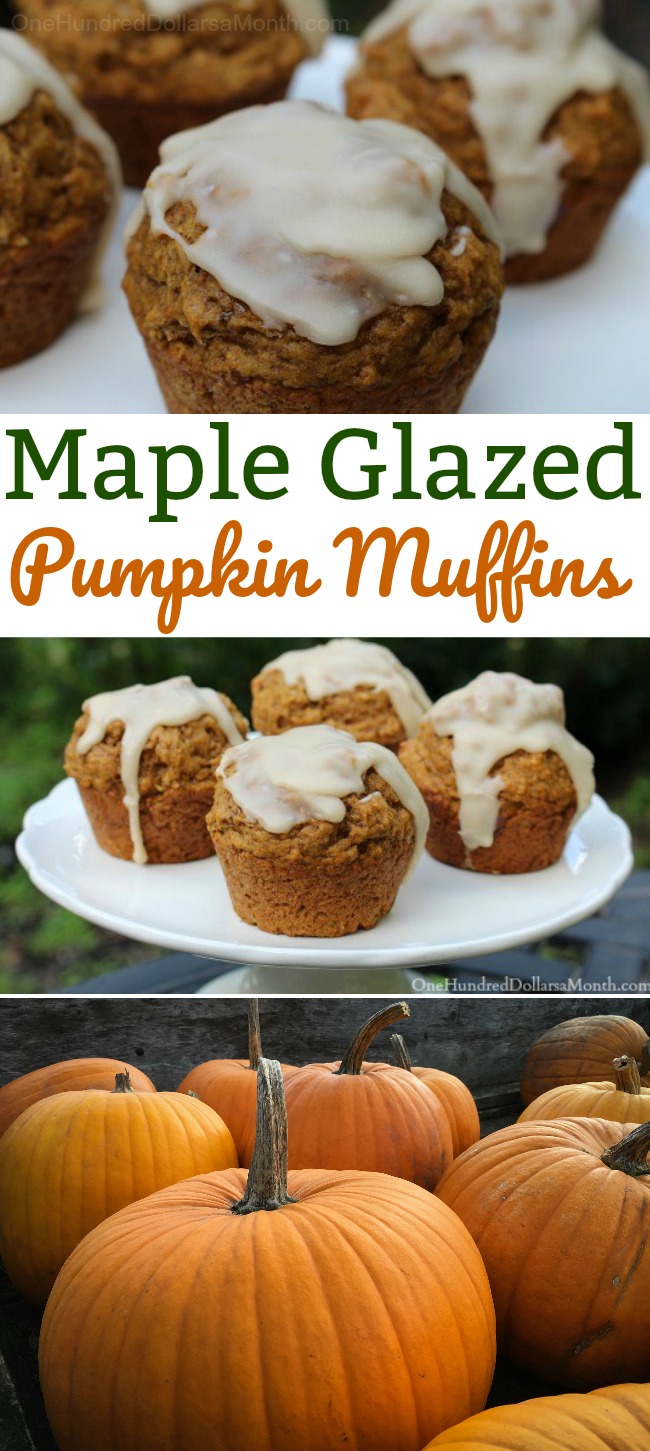 Maple Glazed Pumpkin Muffins