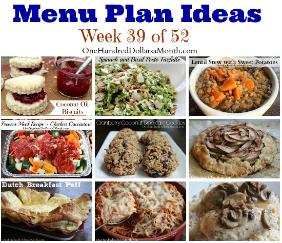 Weekly Meal Plan – Menu Plan Ideas Week 39 of 52
