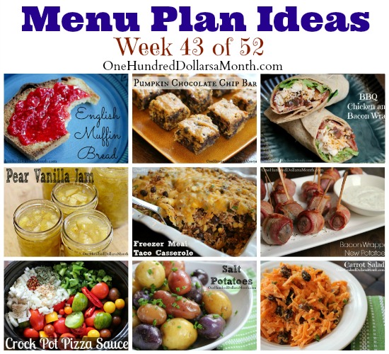 Weekly Meal Plan – Menu Plan Ideas Week 43 of 52
