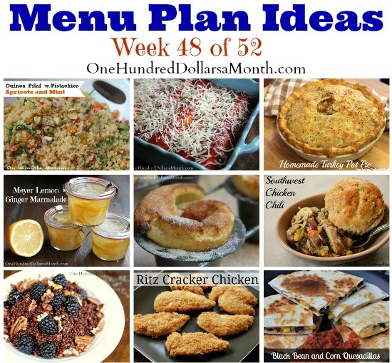 Weekly Meal Plan – Menu Plan Ideas Week 48 of 52
