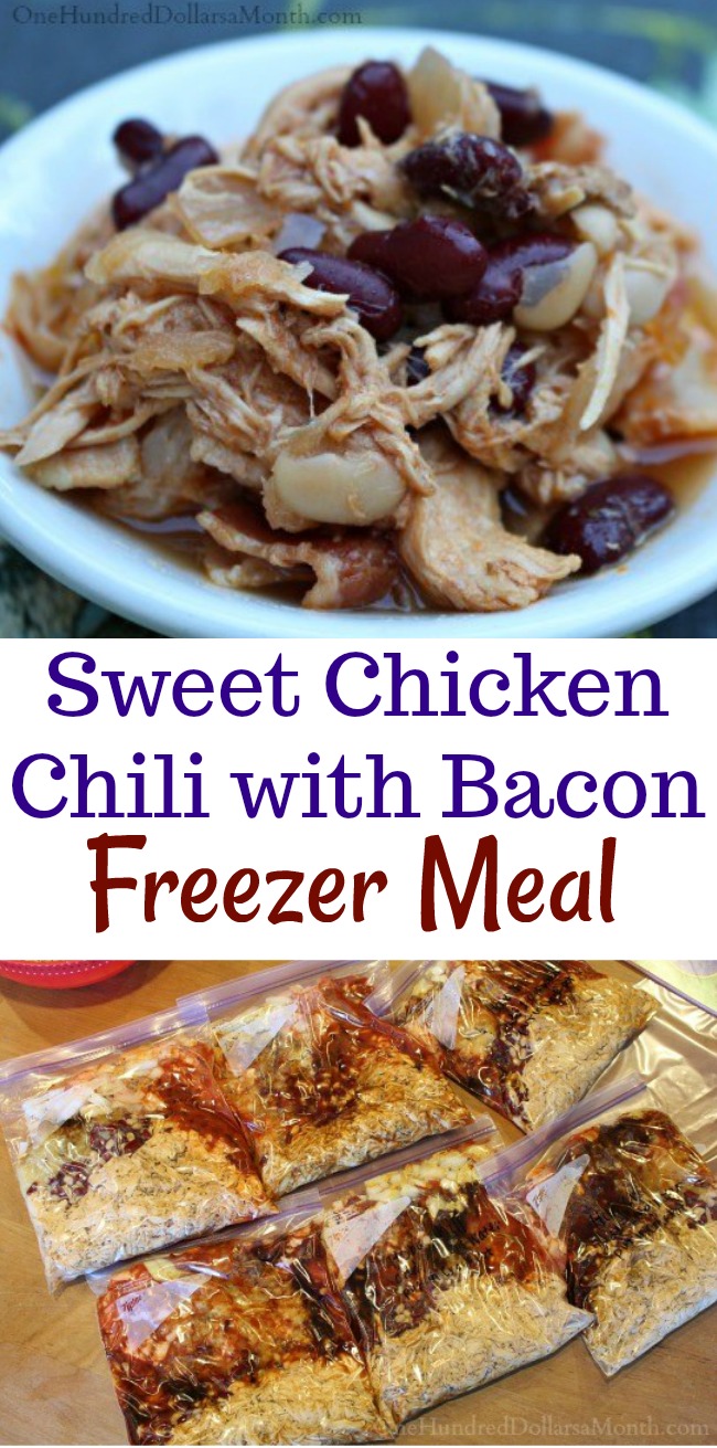 Easy Freezer Meal – Sweet Chicken Chili with Bacon