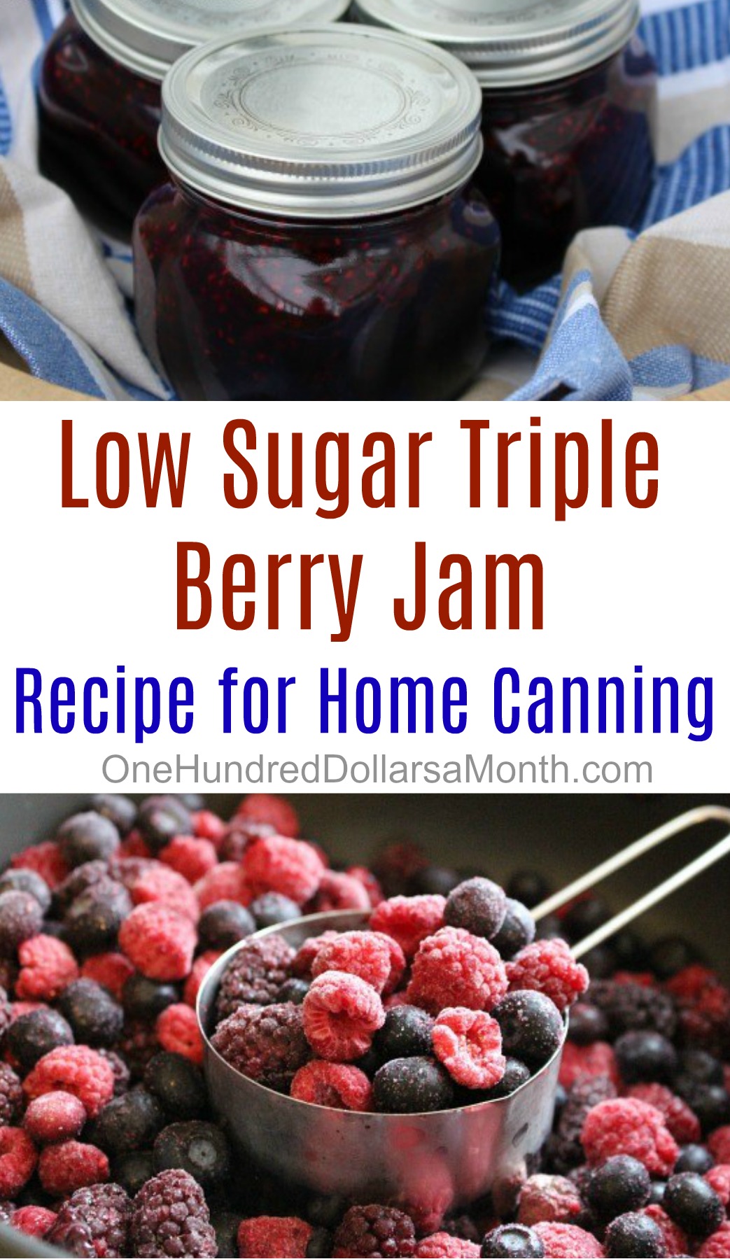 Low Sugar Triple Berry Jam Recipe