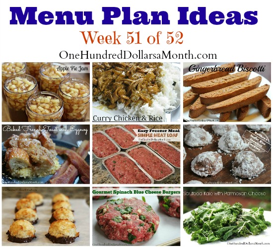 Weekly Meal Plan – Menu Plan Ideas Week 51 of 52