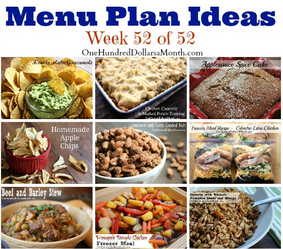 Weekly Meal Plan – Menu Plan Ideas Week 52 of 52