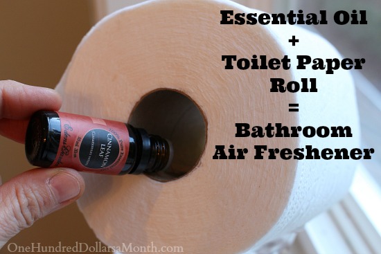 Easy Houshold Tip: Essential Oil + Toilet Paper Roll = Bathroom Air Freshener