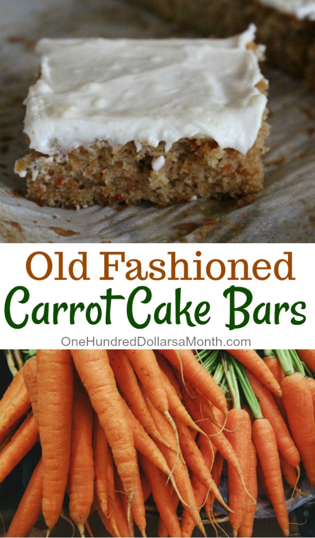 Old Fashioned Carrot Cake Bars
