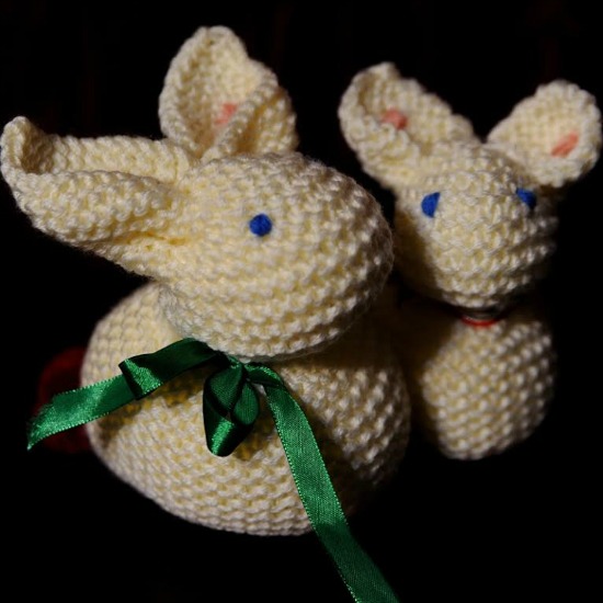 Easy Easter Craft: Knitted Bunnies - One Hundred Dollars a Month