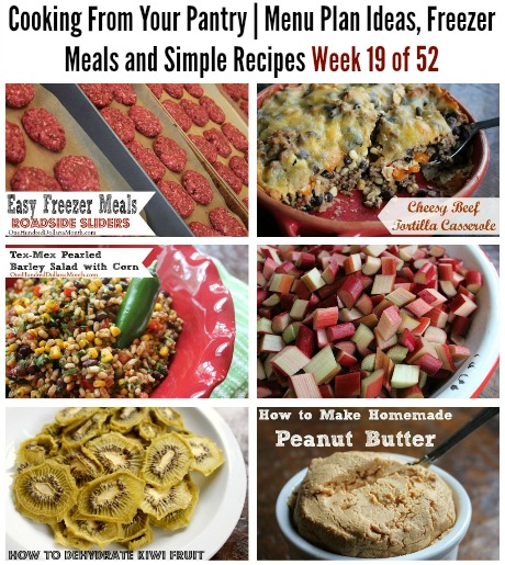 Cooking From Your Pantry | Menu Plan Ideas, Freezer Meals and Simple Recipes Week 19 of 52