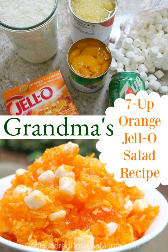 Grandma’s 7-Up Orange Jell-O Salad Recipe