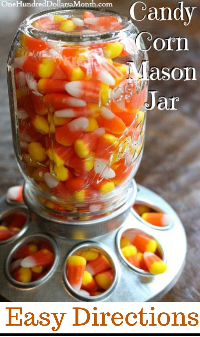 Candy Corn Mason Jar – Upcycling a Mason Jar