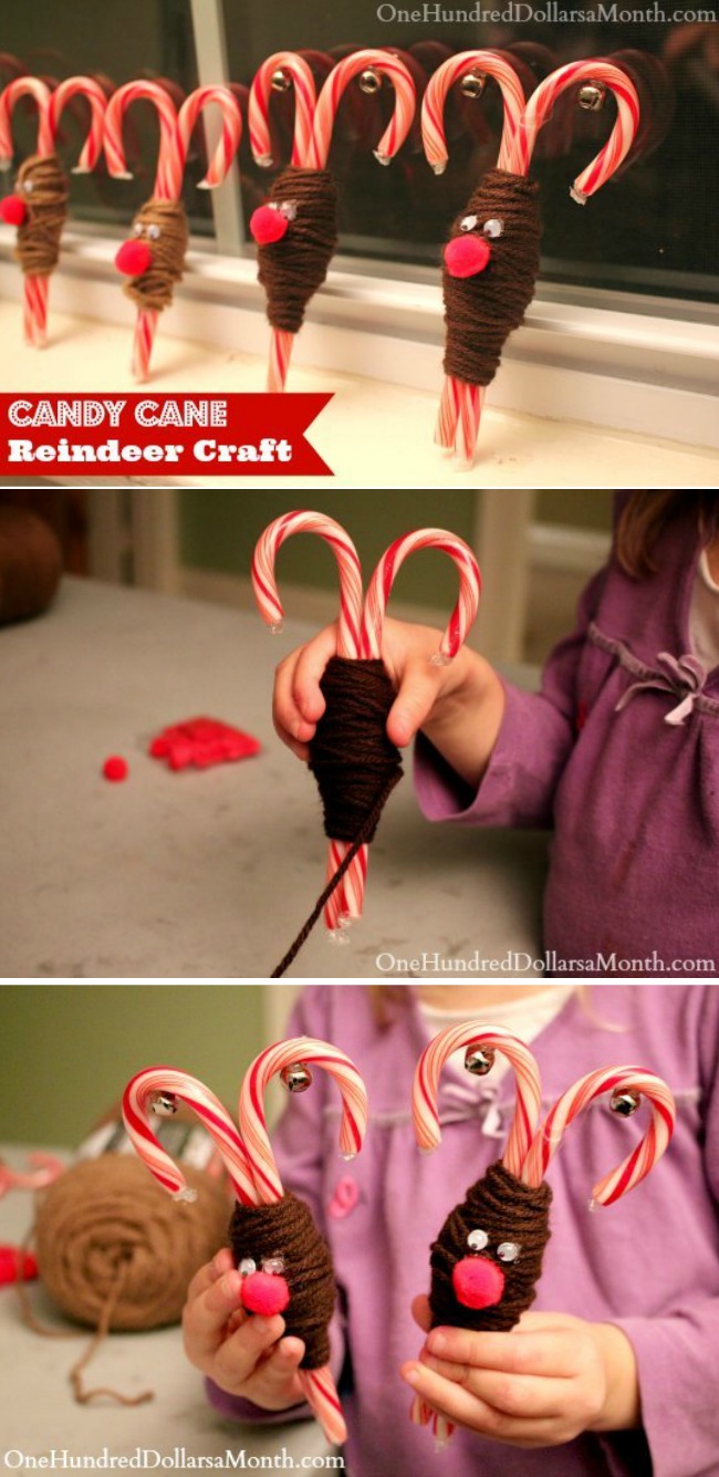 Simple Holiday Kids Crafts – Candy Cane Reindeer